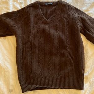 Brown Brandy Melville cable knit sweater